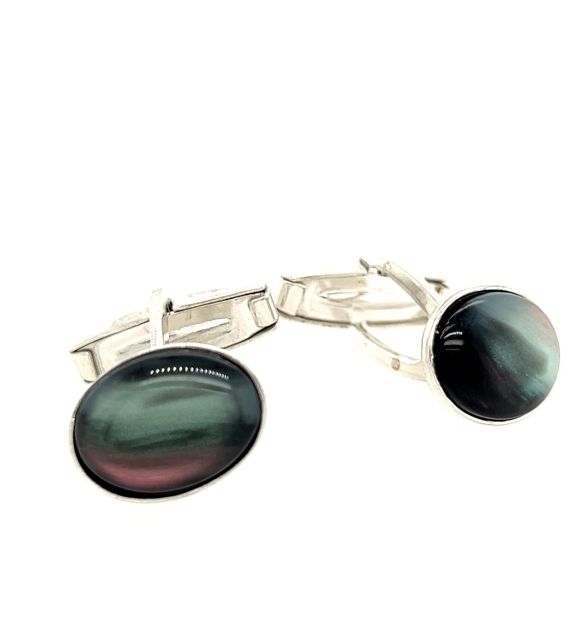 以优雅的风格自信展示这些镀铑银和大溪地珍珠母扣袖扣 - Poemotu独家 - 男士的坚固与精致之选