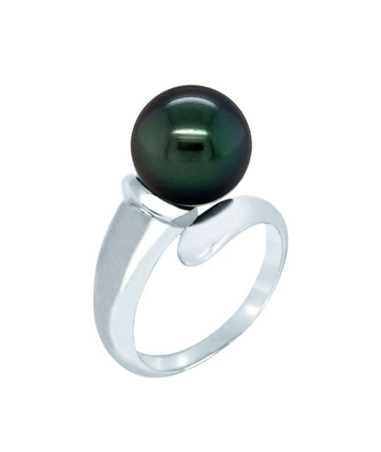Wertvolle Verbindung, ein Ring, der die echte Tahiti-Perle ehrt - in Frankreich hergestellt - zertifiziert und garantiert - kostenloser Versand