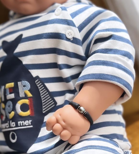 Откройте для себя браслет с настоящей жемчужиной Таити для детей - для маленьких серферов - бесплатная доставка