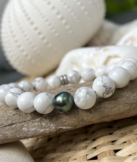 Retrouvez le bien-être, équilibrez vos énergies avec nos bracelets en pierres naturelles et perle de Tahiti pour un apaisement du stress. Bijou lithothérapie. - Saint Valentin - Fête des Mères