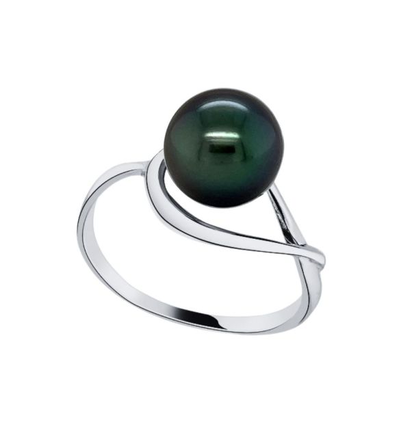 Anillo de oro de 18 quilates adornado con una auténtica perla de Tahití. Una creación fina y luminosa inspirada en la elegancia de las lagunas polinesias.