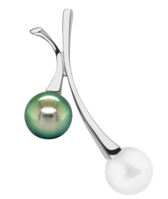 Harmonie, das ist die Vereinigung der Tahiti-Perle und der Süßwasserperle, die auf das Glänzen von Silber montiert sind - zertifiziert und garantiert - kostenloser Versand