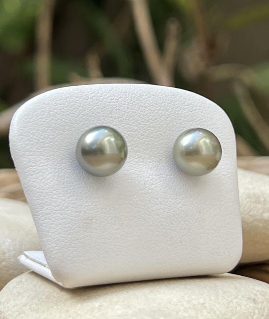 Strahlende Tahiti-Perlen in Wassermelonen-Grün - Garantie der Herkunft aus Französisch-Polynesien - Neuer, sehr sicherer Verschluss - Einzelstück - Kostenloser Versand