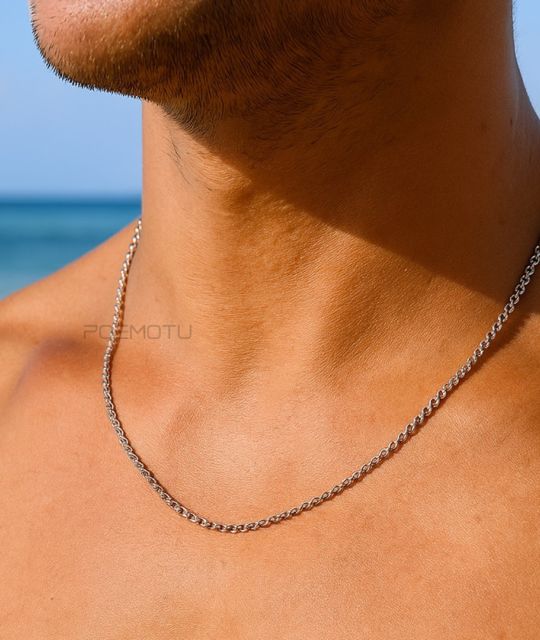 Solidité et éclat - chaîne en argent rhodié - parfait pour tous les pendentifs homme - poinçon argent 925 - tenue irréprochable du rhodium