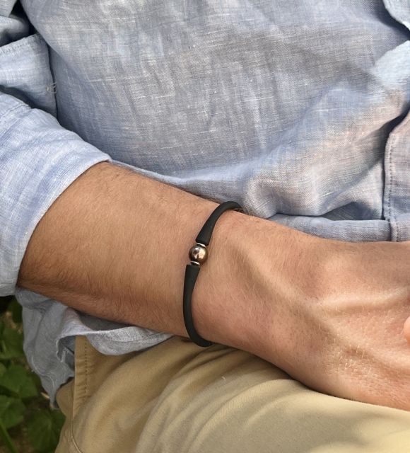 Wunderschöne Tahiti-Perlenfarbe auf Sportarmband - in unserer Werkstatt in Loire-Atlantique montiert - zertifiziert und garantiert - kostenloser Versand