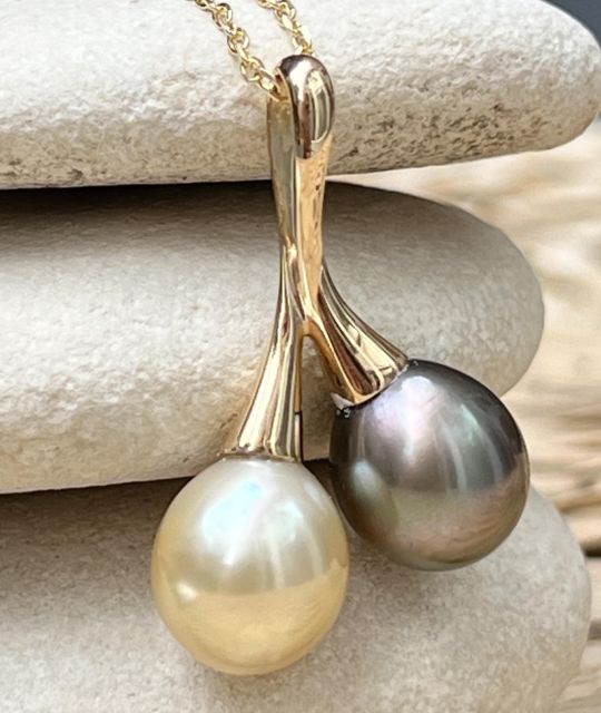 Kombinieren Sie das Gold der Sonne mit den Nuancen des Sonnenuntergangs und erklären Sie Ihre ewige Liebe - GIA-Zertifikat der Perlen - staatliche Punze - sichere Lieferung - Valentinstag - Muttertag