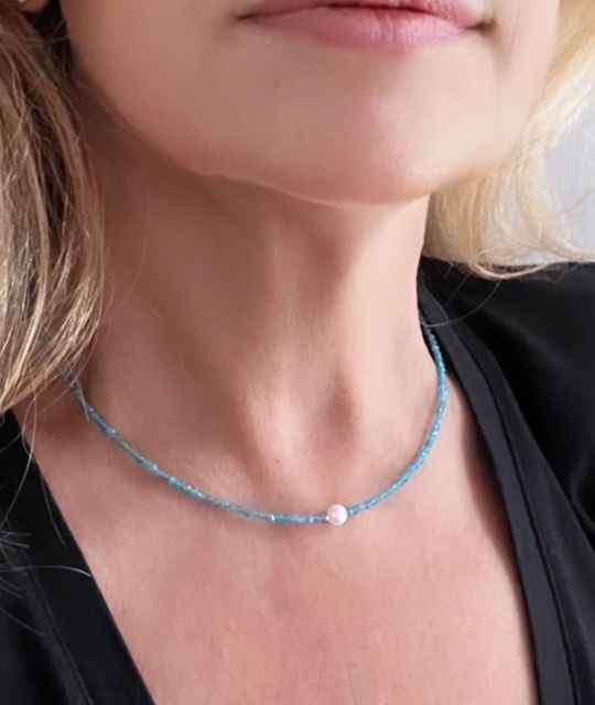 Tragen Sie die Wohltätigkeit von Apatit und Süßwasserperlen im Alltag - zertifiziert und garantiert - kostenlose sichere Lieferung