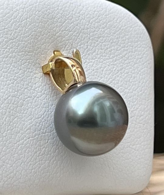 Entdecken Sie dieses außergewöhnliche Anhänger ohne zu zögern - echte schwarze Tahiti-Perle - 18 Karat punziertes Gold - Unikat - GIA-Zertifikat