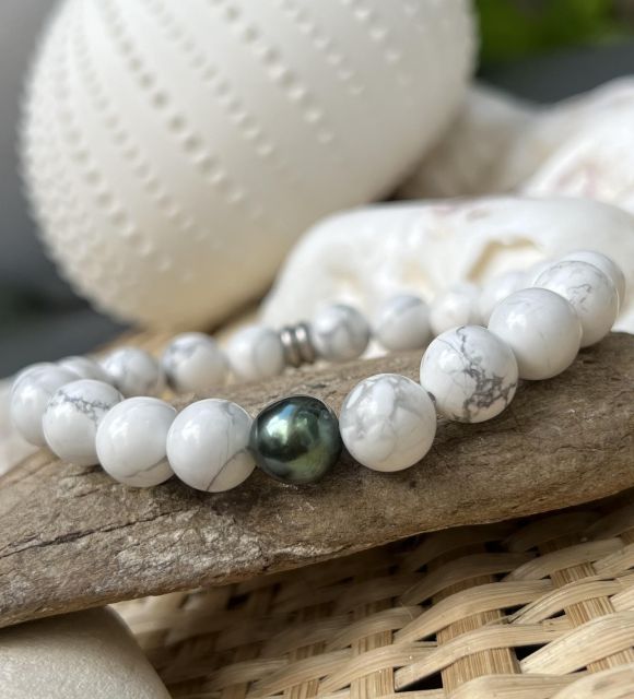 Retrouvez le bien-être, équilibrez vos énergies avec nos bracelets en pierres naturelles et perle de Tahiti pour un apaisement du stress. Bijou lithothérapie. - Saint Valentin - Fête des Mères