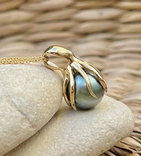 Découvrez ce pendentif exceptionnel sans attendre - Couleur de la perle de Tahiti bleue verte - pièce unique - Certificat GIA - livraison gratuite