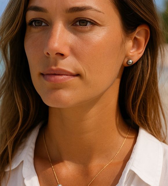 Bijou en perle de Tahiti aux reflets rares et lustre exceptionnel. Certificat d’authenticité et livraison sécurisée – Poemotu