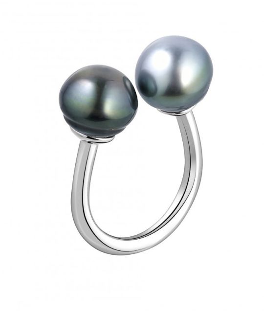 Toi & Moi Tahiti-Perlenring: Luxus & Eleganz. 925er Silber, GIA-Zertifikat. Echte Tahiti-Perlen aus Französisch-Polynesien. Poemotu-Exklusivität.