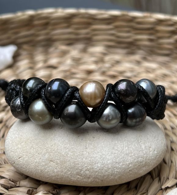 Prix incroyable pour ce bracelet homme de 10 véritables perles de Tahiti - livraison sécurisée gratuite - certificat GIA et garantie