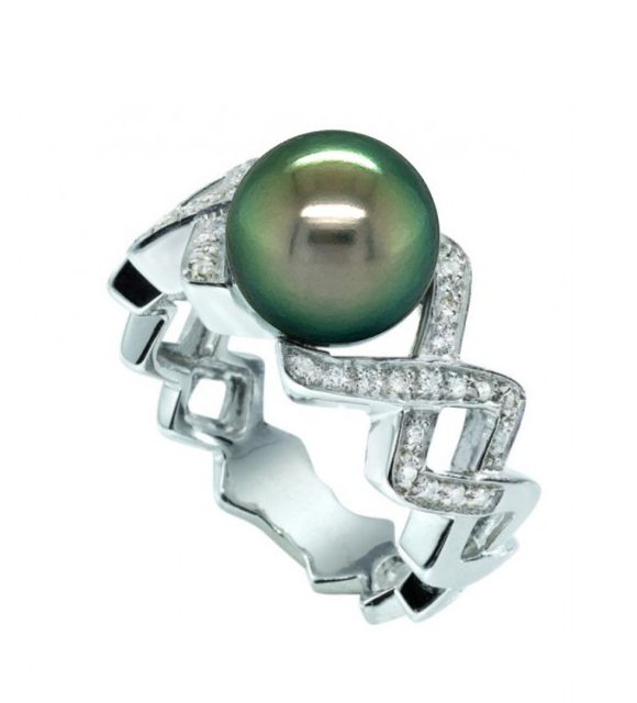 Joya en perla de Tahití con reflejos raros y brillo excepcional. Certificado de autenticidad y entrega segura – Poemotu.