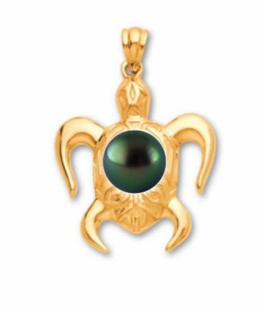 Pendentif en or jaune ou or blanc au choix 750/00 avec une perle de Tahiti, couleur au choix entre peacock, aubergine, bleu ou gris