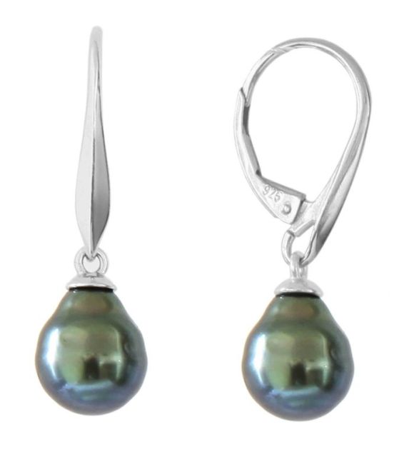 Orecchini in oro 750/00 con perla di Tahiti a bottone