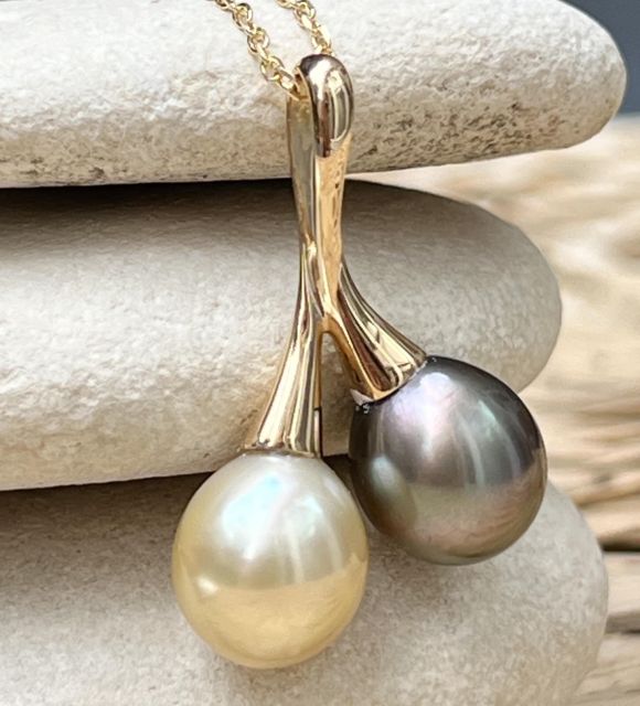 将太阳的金色与日落的色调搭配，宣告您永恒的爱——珍珠的GIA证书——国家印记——安全送达——情人节——母亲节