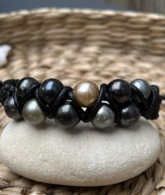 Prix incroyable pour ce bracelet homme de 10 véritables perles de Tahiti - livraison sécurisée gratuite - certificat GIA et garantie