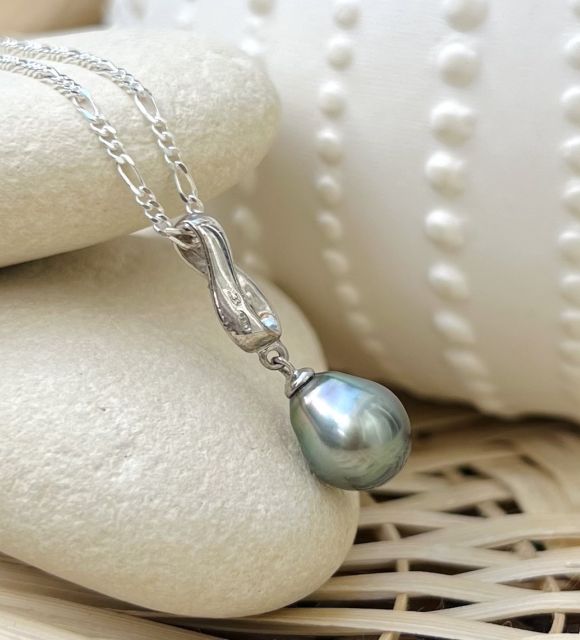 Истинная жемчужина: Голубая жемчужина Таити - символ бесконечности - жемчужина Мангарева - Французская Полинезия - сертификат GIA - бесплатная доставка