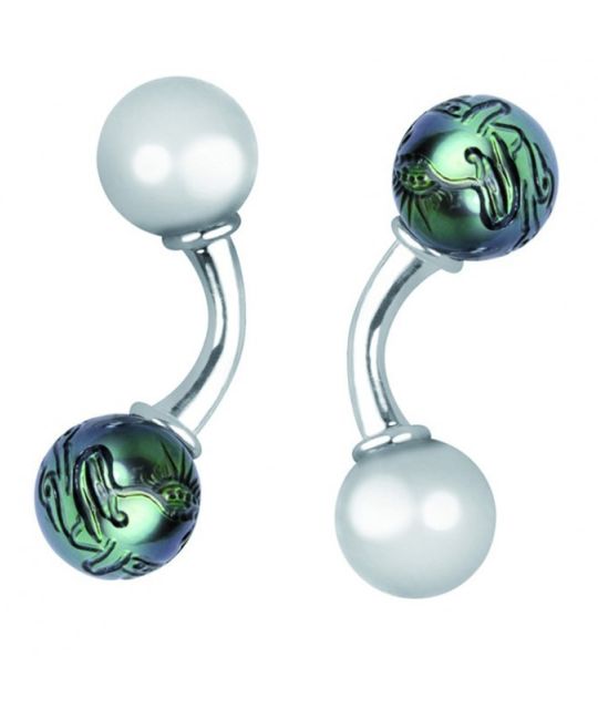 boutons-de-manchette- en argent perles-de-tahiti