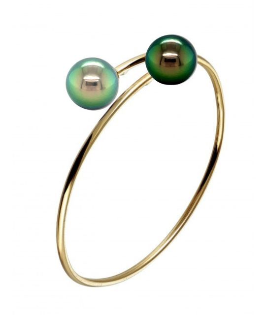 Entdecken Sie Omahi, eine außergewöhnliche Kreation aus 18-karätigem Gold, veredelt mit zwei hochwertigen Tahiti-Perlen - zertifiziert und garantiert - kostenlose Lieferung inklusive.