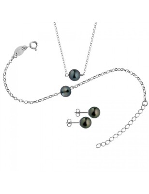 Tahitian Pearls earrings & necklace SET - tahitian jewel - tahitian jewerly - tahitian jewerly stores