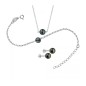 Tahitian Pearls earrings bracelet & necklace SET