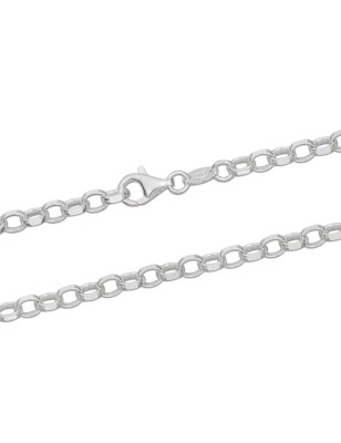 メンズネックチェーン - ロジウムメッキシルバー - 2.5mm