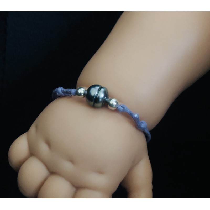 Bracelet enfant parme perle de Tahiti