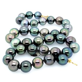 ROUNDS TAHITIAN PEARLS 18K YELLOW GOLD NECKLACE