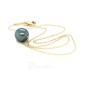 Yellow gold Tahitian pearl necklace