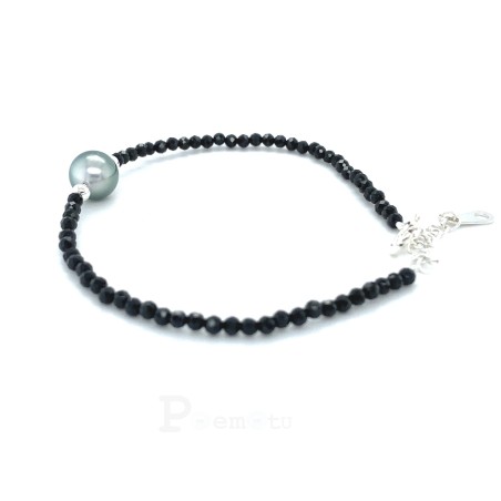 Tahitian Pearl and Spinel Bracelet