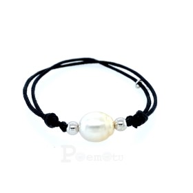 bracelet coton noir perle australe