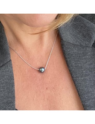 Yellow gold Tahitian pearl necklace