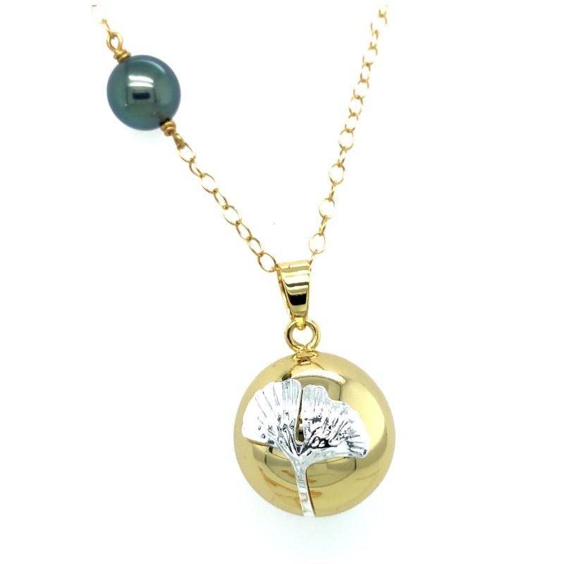  collier argent 925/00  bola de grossesse perle de Tahiti