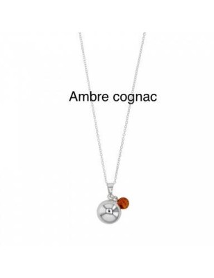 collier argent 925/00  bola de grossesse perle de Tahiti