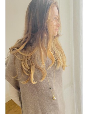 collier gold-filled bola de grossesse perle de Tahiti