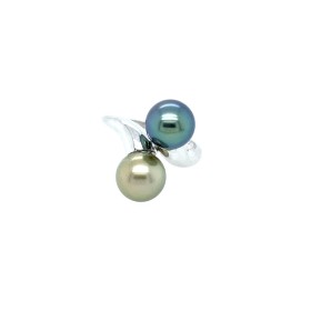 Tahitan Pearls you and me 925 silver Ring
