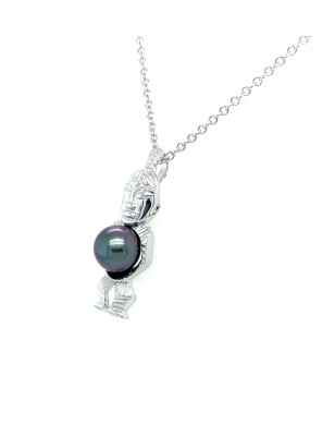 TIKI TAHITIAN PEARL PENDANT - black pearl - tiki - tahitian pearl price - what is the best gift for valentine's day ?