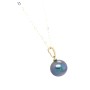 collier or jaune 750/00  perle de Tahiti blue pink 10,70mm