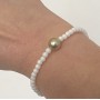 bracelet céramique et perle de Tahiti champagne 9,00mm