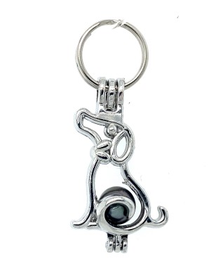 Medallion for Dog in Steel and Tahitian Pearl