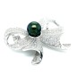 Tahitian Pearl Rhodium Silver Knot Brooch