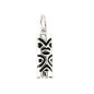 Pendentif Tiki Amour - Argent Rhodié - Agate Noire Pendentif Tiki Amour - Argent Rhodié - Agate Noire