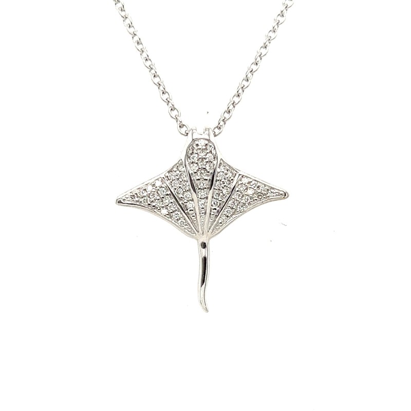 Pendentif or 750/00 1,80 grammes et diamants 0,22ct raie manta