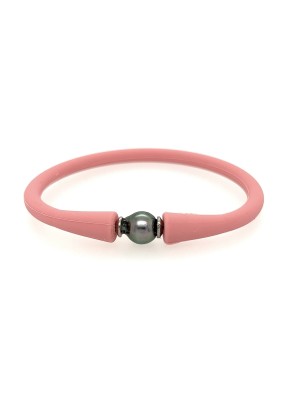 bracelet silicone rose enfant perle de tahiti