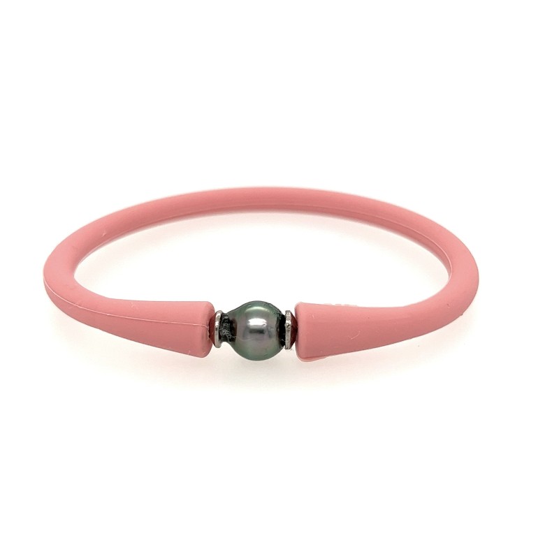 bracelet silicone rose enfant perle de tahiti