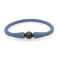 Pulsera de silicona azul para niños con perla de Tahití Pulsera de silicona azul para niños con perla de Tahití