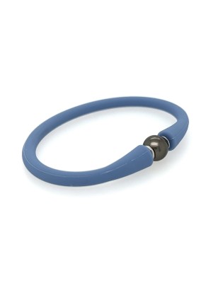 bracelet silicone bleu enfant perle de tahiti