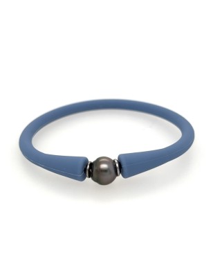 bracelet silicone bleu enfant perle de tahiti